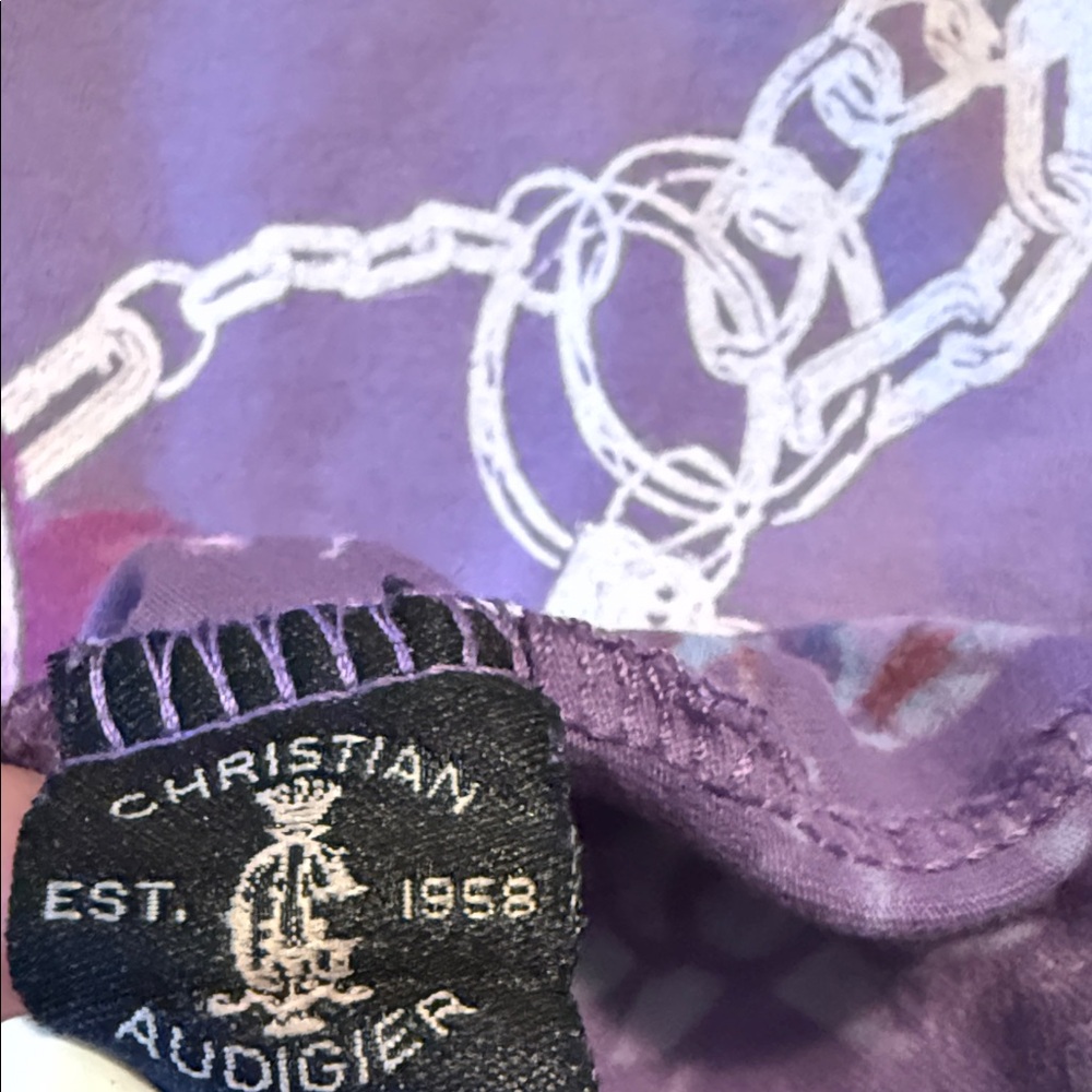 Y2K Christian Audigier Rhinestone Graphic Shirt - Purple - Picture 11 of 11